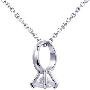 Crystal Zircon Ring Pendant Necklace